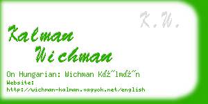 kalman wichman business card